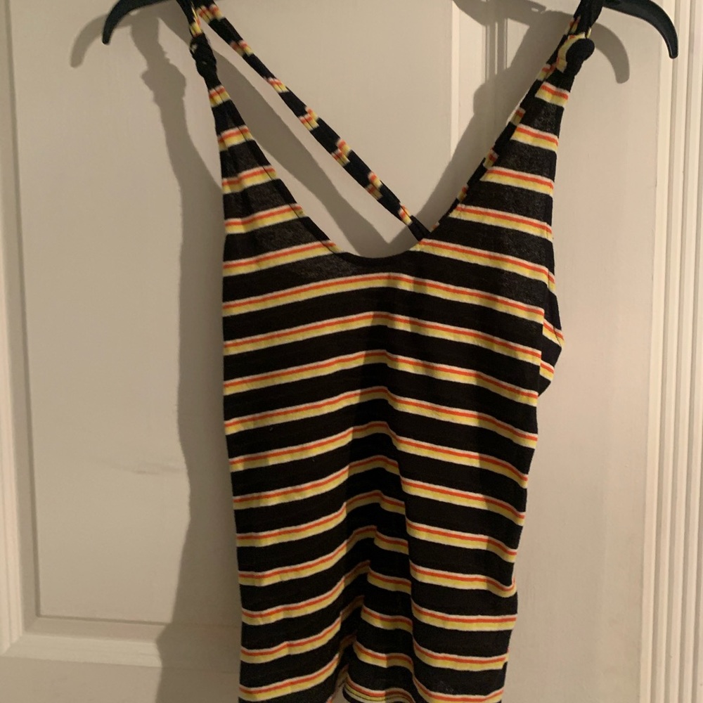 NEW free people black striped tank top